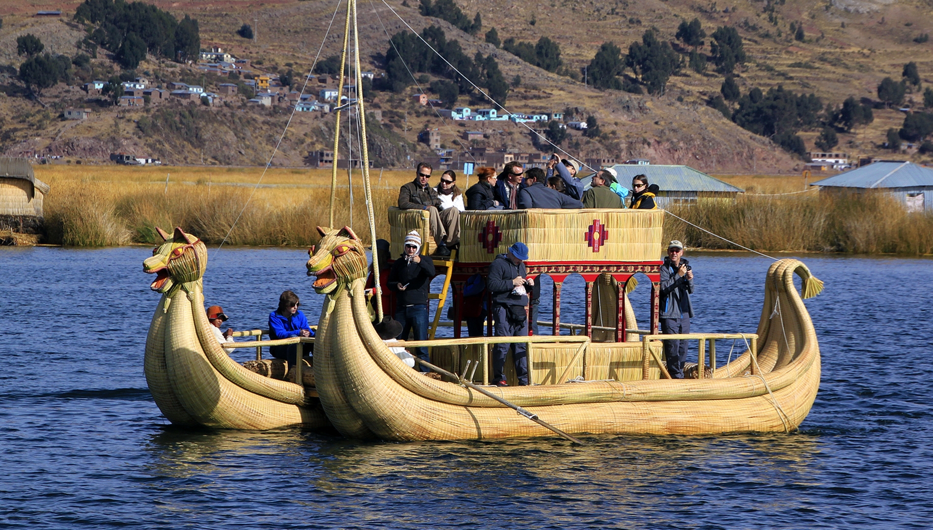 Riding the Waves on a Totora Reed Boat in Lake Titicaca