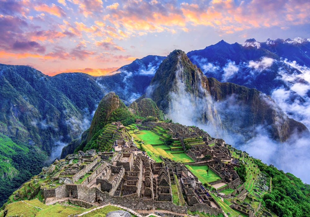 Take a look at the sunset at Machu Picchu