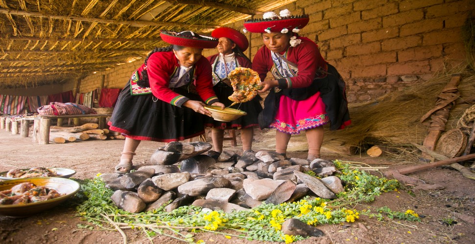 Pachamanca is a traditional Peruvian dish that dates back to pre-Columbian times and is still popular today, especially in the Andean regions of Peru like the Sacred Valley.  You can sample an authentic Pachamanca on a Sacred valley tour from Cusco.