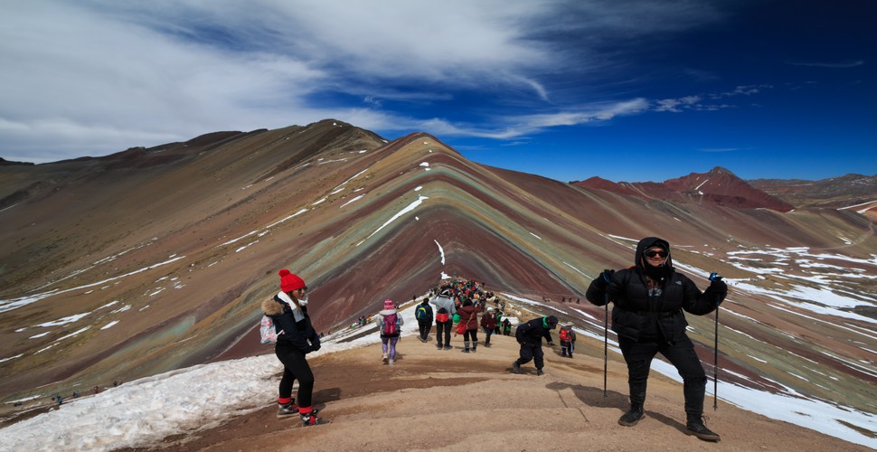 Explore the breathtaking Rainbow Mountain on a high-altitude spring break in Peru. Marvel at the vibrant colors of Rainbow Mountain, and learn about the local culture and way of life from your knowledgeable guide. Be prepared for high altitudes, as Rainbow Mountain sits at over 5,000 meters!